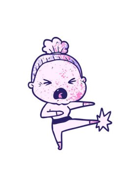 Kızgın yaşlı kadının hareketlerini salla ve duraklat