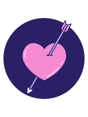 ok ve kalbin ikonik dövme tarzının hareketli canlandırması