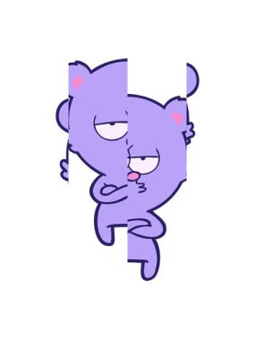 Kutup ayısının neon çizgi filmdeki bölünmüş hareketi