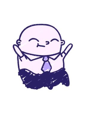 popping motion animation of Bald Boss Chalk Drawing