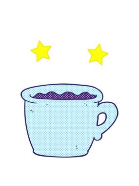 dönen yıldızlar serbest çizim eski kahve fincanının animasyonu