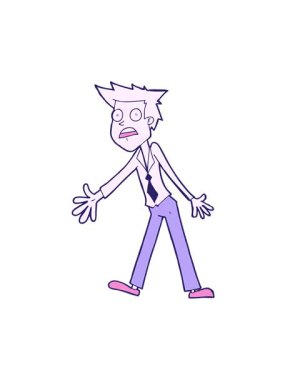 jiggle motion animation of cartoon stressed man