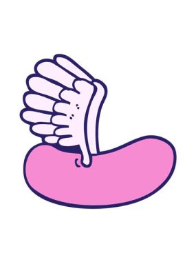 El çizimi karikatür tarzı uçan sosisin hareketli animasyonu