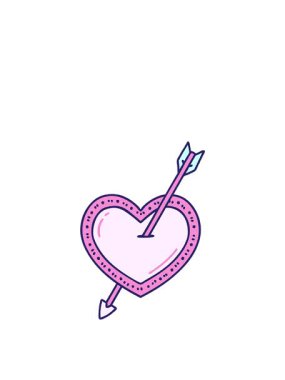 Dövmenin canlandırmasını geleneksel bir ok ve kalp stilinde yükselt ve süzül