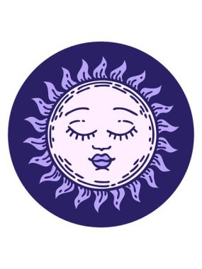 Güneşin ikonik dövme stilini salla ve durdur