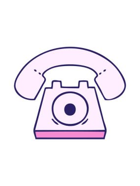 power up animation of cute cartoon of a red telephone