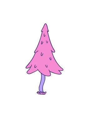 Ağaçlık çam ağaçlarının çizgi film karalamalarının el animasyonu efekti