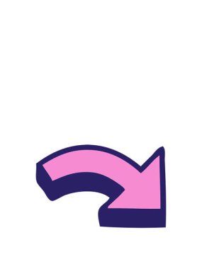 stretching up animation of cute cartoon of arrow