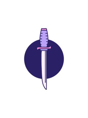 Bir hançerin ikonik dövme görüntüsünün radyoaktif parlayan animasyonu