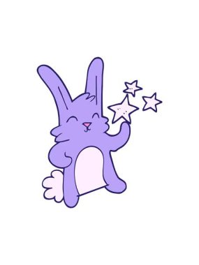 Çizgi film çizgi filminde dönen mutlu tavşan.