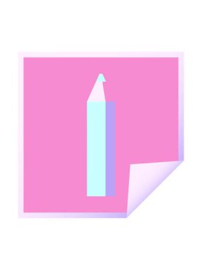 Yeşil renkli kalem grafik vektör illüstrasyon kare etiketinin dönen hareket animasyonu