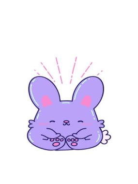 bobbing motion animation of traditional tattoo style happy rabbit