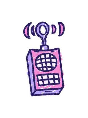 shivering motion animation of Walkie Talkie Chalk Drawing