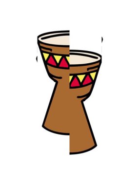 Geleneksel Brezilya karnaval enstrümanının bölünen hareketli animasyonu