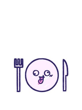 Yemek Tabağı Tebeşir Çiziminin zıplama hareketi animasyonu