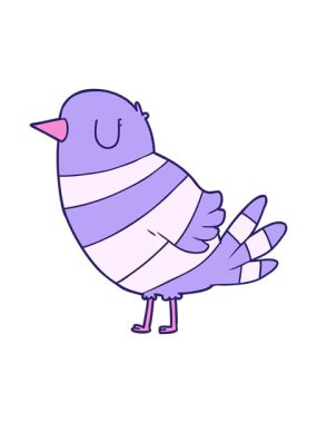 parlak sevimli kuş çizgi filminin hareketli animasyonu