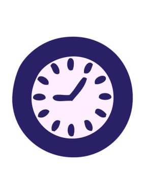 Bir duvar saatinin sevimli çizgi filminin dönen hareket animasyonu