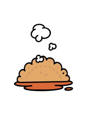 Buharda pişen sıcak Japon hamur işlerinin hareketli animasyonu