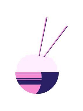 Pirinç kasesinin düz renkli çiziminin titreyen hareketi