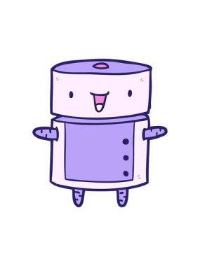 Şirin çizgi film robotunun efekt canlandırmasını görüntüle