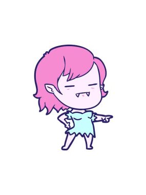 Ölümsüz vampir kız çizgi filminin dönen hareketli animasyonu