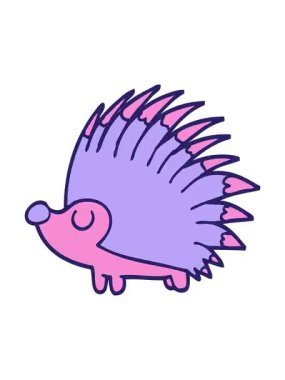 Titreyen hareketli çizgi film animasyonu. Karalama, kirpi çivisi.