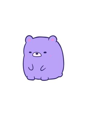 Tatlı çizgi film üzgün ayının canlandırması.