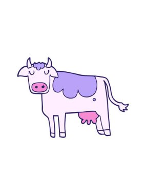 Karikatür inek tasarımının dikkat çekici animasyonu