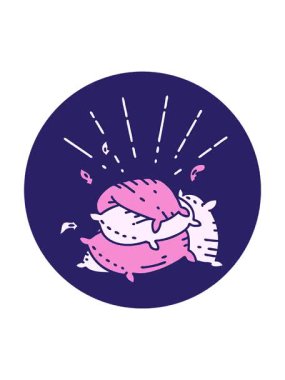 Dövme stili yastık yığınının döndürme hareketi simgesi