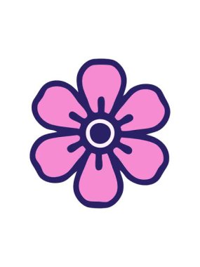 Bir çiçeğin dekoratif çiziminin titreşimli hareketi