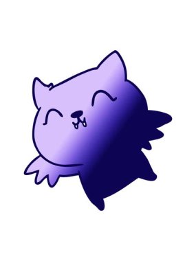 Şirin kawaii yarasasının el yazması çizgi filminin neon ışık efekti animasyonu