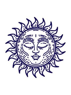 neon ışık efekti güneş dövmesinin canlandırması