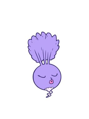 Yanıp sönen radyal çizgiler karikatür kökü sebzelerinin animasyonu