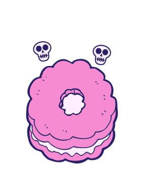 Çizgi film bisküvilerinin kafatası animasyonu