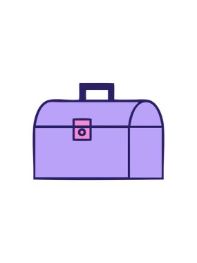 Metal bir çantanın sevimli çizgi filmlerinin dikkat çekici animasyonları