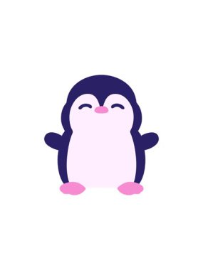 Sevimli küçük penguenin radyoaktif parlayan animasyonu