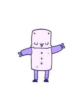 Bir çizgi film robot karakterinin bölünme etkisi canlandırması