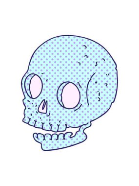 Çizgi roman karikatür kafatasının basınçlı animasyonu