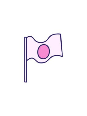 Japonya 'nın el sallayan ulusal bayrağının göz alıcı satış animasyonu