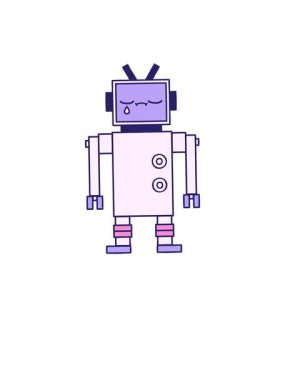 Robot çiziminin yükseliş ve yüzme animasyonu