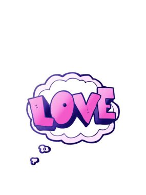 Serbest ve çizilmiş düşünce kabarcığı çizgi film aşk sembolünün animasyonunu genişletiyorum