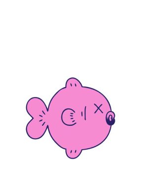 Değişken gölgeli karikatür balıklarının zıplama hareketi