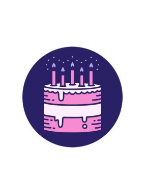 Bir doğum günü pastası çiziminin canlandırma etkisi