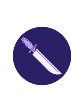 Dövme stili bir bıçağın radyoaktif ışıltılı animasyonu