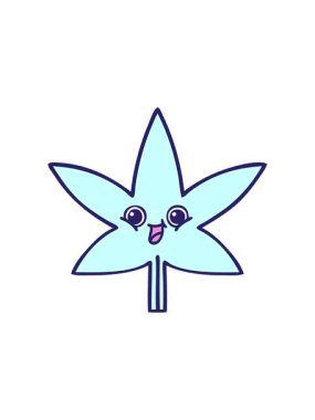 Sonbahar yaprağının sevimli çizgi filminin radyoaktif parlak animasyonu