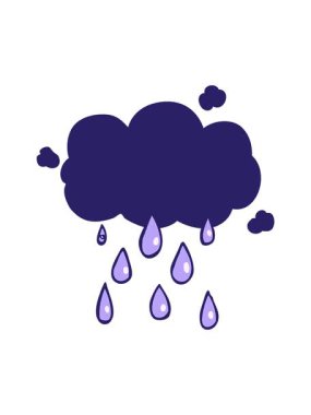 Çizgi film bulutu yağmurunun hareketli animasyonu