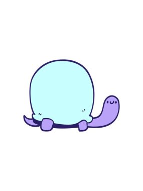 Tatlı karikatür kaplumbağasının hareketli animasyonu