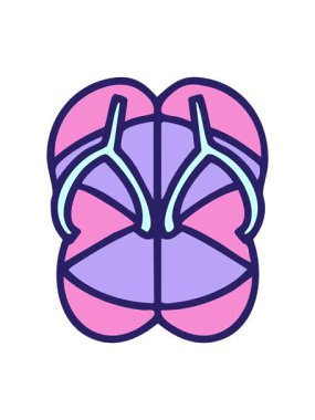 Brezilya tarzı çizim yapan plaj sandaletlerinin hareketli animasyonları