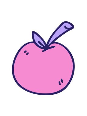 Elle çizilmiş elma çizgi filminin titreşimli animasyonu