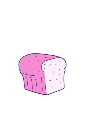 Ekmeğin düz renk çiziminin zıplama hareketi canlandırması